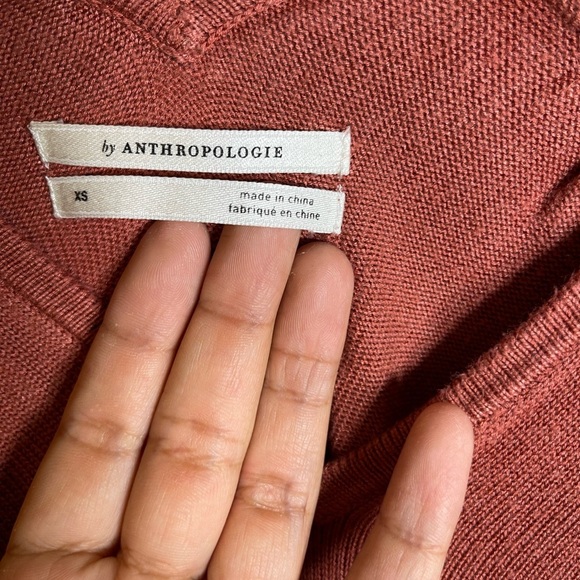 Anthropologie Clara Terracotta Linen Blend Oversized Knit Top XS - Picture 4 of 6